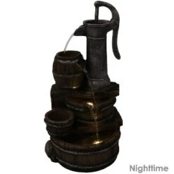 Sunnydaze Decor Sunnydaze 23"H Electric Polyresin Cozy Farmhouse Pump And Tiered Barrels Outdoor Water Fountain With LED Lights 13 Sunnydaze Decor Sunnydaze 23"H Electric Polyresin Cozy Farmhouse Pump And Tiered Barrels Outdoor Water Fountain With LED Lights -Sunnydaze Decor GUEST 82cfa01f 7b83 49ac 97b3 7679afd2b079