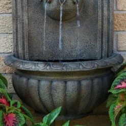 Sunnydaze Decor Sunnydaze 27"H Solar-Powered Polystone Florence Outdoor Wall-Mount Water Fountain -Sunnydaze Decor GUEST 831a6a67 ea60 403d a8bc 639ecb9f26a8