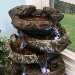 Sunnydaze Decor Sunnydaze Indoor Decorative Calming 5-Step Rock Falls Waterfall Tabletop Water Fountain With LED Lights - 14" -Sunnydaze Decor GUEST 83575115 0373 4952 8f0f 6e3bd9aadd49