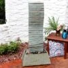 Sunnydaze Decor Sunnydaze 49"H Electric Spiraling Slate Outdoor Water Fountain With LED Lights -Sunnydaze Decor GUEST 83d53e94 3274 4520 a083 e1c0909272c6