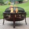 Sunnydaze Decor Sunnydaze Outdoor Camping Or Backyard Steel Pheasant Hunting Fire Pit With Spark Screen, Cover, Metal Wood Grate, And Log Poker - 30" -Sunnydaze Decor GUEST 83f1ae75 5177 4e48 a762 04eb3faffd97