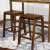 Sunnydaze Decor Sunnydaze Set Of 2 Indoor Wooden Backless Counter-Height Stools - Dark Walnut - 25" -Sunnydaze Decor GUEST 84e440c5 eb4e 4200 918b dda2e85713f8