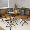 Sunnydaze Decor Sunnydaze Indoor/Outdoor Modern Chestnut Wood Folding Bistro Table And Chairs - Dark Brown - 5pc -Sunnydaze Decor GUEST 85e7b3ce 555f 4921 90e2 075fc3709c00