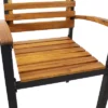Sunnydaze Decor Sunnydaze 2pk Julian Acacia Wood And Steel Outdoor Patio Arm Chairs