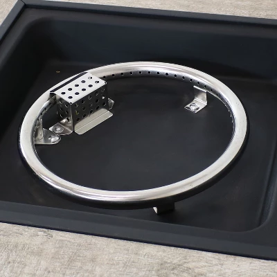 Sunnydaze Decor Sunnydaze Reykir Modern Smokeless Metal Outdoor Fire Pit With Tile Tabletop And Rafa Fabric Sides - 24" H 4 Sunnydaze Decor Sunnydaze Reykir Modern Smokeless Metal Outdoor Fire Pit With Tile Tabletop And Rafa Fabric Sides - 24" H - Image 2