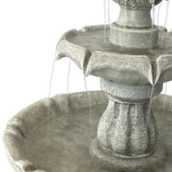 Sunnydaze Decor Sunnydaze Outdoor 2-Tier Solar Powered Water Fountain With Battery Backup And Submersible Pump - 35" -Sunnydaze Decor GUEST 87967a63 64d1 4762 ae35 cc5d81bb1c1f