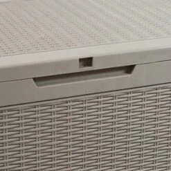 Sunnydaze Decor Sunnydaze Outdoor Deck And Patio Storage Box With Rattan Design - 100 Gal. -Sunnydaze Decor GUEST 8883b94e 5a7c 45ba 8314 6cf8b32ccbb0