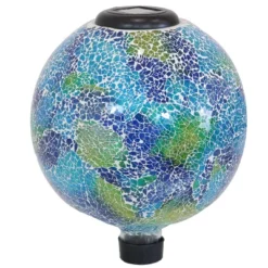 Sunnydaze Decor Sunnydaze Crackled Glass Azul Terra Design Indoor/Outdoor Garden Gazing Globe With LED Solar Light - 10" Diameter - Blue And Green 16 Sunnydaze Decor Sunnydaze Crackled Glass Azul Terra Design Indoor/Outdoor Garden Gazing Globe With LED Solar Light - 10" Diameter - Blue And Green -Sunnydaze Decor GUEST 88f2cafc 1695 4963 b612 e23eae02b460