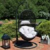 Sunnydaze Decor Sunnydaze Durable Indoor/Outdoor Powder-Coated Steel Egg Chair Stand With Extra-Wide Round Base - 76" H - Black -Sunnydaze Decor GUEST 892b3305 442d 46d2 a3b3 6b04f72583a4