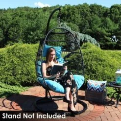 Sunnydaze Decor Sunnydaze Outdoor Resin Wicker Julia Hanging Basket Egg Chair Swing With Cushions And Headrest - 2pc -Sunnydaze Decor GUEST 8942ceb1 100e 46cc 8ec2 06fc671a4a84