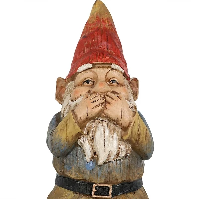 Sunnydaze Decor Sunnydaze Three Wise Garden Gnomes Hear, Speak, See No Evil Indoor/Outdoor Lawn Statue Set - 12" H - 3-Piece Set 6 Sunnydaze Decor Sunnydaze Three Wise Garden Gnomes Hear, Speak, See No Evil Indoor/Outdoor Lawn Statue Set - 12" H - 3-Piece Set - Image 4