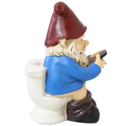 Sunnydaze Decor Sunnydaze Cody The Garden Gnome On The Throne Reading Phone Indoor/Outdoor Lightweight Resin Lawn And Garden Statue - 9.5" H -Sunnydaze Decor GUEST 8ab87582 4583 4538 92c0 a37e8e212fbd