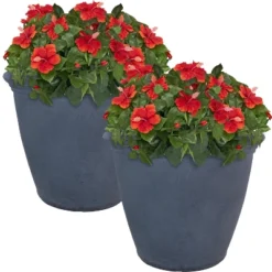 Sunnydaze Decor Sunnydaze Indoor/Outdoor Patio, Garden, Or Porch Weather-Resistant Double-Walled Anjelica Flower Pot Planter - 20" - Sable Finish -Sunnydaze Decor GUEST 8ac01680 eb8f 4dab 83f1 9ecaaa78ebe9
