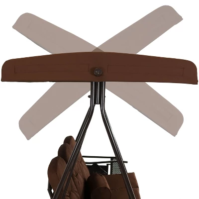 Sunnydaze Decor Sunnydaze Outdoor 3-Person Aluminum Patio Swing With Adjustable Canopy, Cushions And Pillow 4 Sunnydaze Decor Sunnydaze Outdoor 3-Person Aluminum Patio Swing With Adjustable Canopy, Cushions And Pillow - Image 2