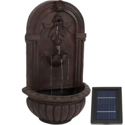 Sunnydaze Decor Sunnydaze 27"H Solar-Powered Polystone Florence Outdoor Wall-Mount Water Fountain -Sunnydaze Decor GUEST 8d6a4a51 3f86 47b1 99de ebf4d751e64f