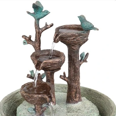 Sunnydaze Decor Sunnydaze Indoor Home Office Polyresin Perching Birds 3-Tiered Tabletop Water Fountain Feature - 12" 4 Sunnydaze Decor Sunnydaze Indoor Home Office Polyresin Perching Birds 3-Tiered Tabletop Water Fountain Feature - 12" - Image 2