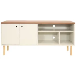 Sunnydaze Decor Sunnydaze Indoor Mid-Century Modern TV Stand Console With Side Storage Cabinet And Shelves For 55" TV -Sunnydaze Decor GUEST 8e62ee73 6d67 403d bdde 4b731ddc9f33