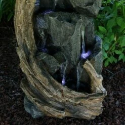 Sunnydaze Decor Sunnydaze 35"H Electric Polyresin Cascading Mountainside Outdoor Water Fountain With LED Lights -Sunnydaze Decor GUEST 8e8166ec af7a 42e9 b738 bf55aa43897f
