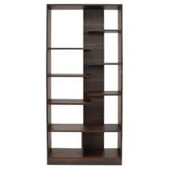 Sunnydaze Decor Sunnydaze Indoor Rosalee 9-Tier Open Bookshelf With Staggered Shelves - Coffee Brown -Sunnydaze Decor GUEST 8e9735b8 f743 4746 b4e8 33935cb342da