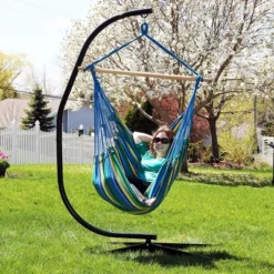 Sunnydaze Decor Sunnydaze Jumbo Extra Large Hanging Rope Hammock Chair Swing For Backyard And Patio - 330 Lb Capacity - Ocean Breeze 7 Sunnydaze Decor Sunnydaze Jumbo Extra Large Hanging Rope Hammock Chair Swing For Backyard And Patio - 330 Lb Capacity - Ocean Breeze -Sunnydaze Decor GUEST 8ebd487e 255f 4a48 8839 98beaf2860f3