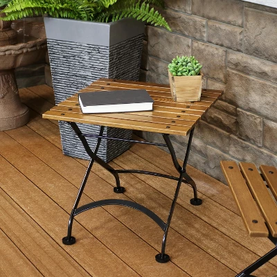 Sunnydaze Decor Sunnydaze Indoor/Outdoor Chestnut Wood Folding Square Patio Accent Side Table - 20" - Brown 8 Sunnydaze Decor Sunnydaze Indoor/Outdoor Chestnut Wood Folding Square Patio Accent Side Table - 20" - Brown - Image 6