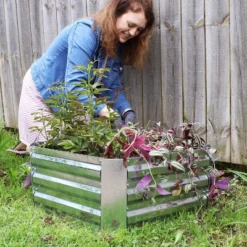 Sunnydaze Decor Sunnydaze Corrugated Galvanized Steel Raised Garden Bed For Plants, Vegetables, And Flowers - 24" Square X 11.75" H -Sunnydaze Decor GUEST 90735358 3eaa 4ad7 a8f9 cfc5b8b781b4