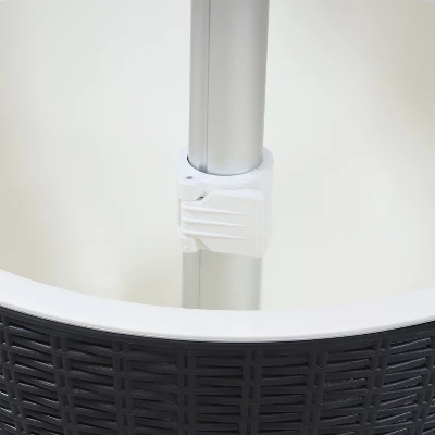 Sunnydaze Decor Sunnydaze Rattan Design Patio Bar Cooler Table With Height-Adjustable Tabletop - Phantom Gray 4 Sunnydaze Decor Sunnydaze Rattan Design Patio Bar Cooler Table With Height-Adjustable Tabletop - Phantom Gray - Image 2