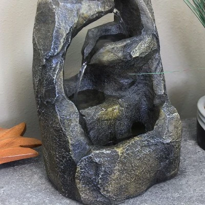 Sunnydaze Decor Sunnydaze Indoor Home Office Decorative Resin Cavernous Rock Tiers Tabletop Water Fountain Feature - 12" 6 Sunnydaze Decor Sunnydaze Indoor Home Office Decorative Resin Cavernous Rock Tiers Tabletop Water Fountain Feature - 12" - Image 4