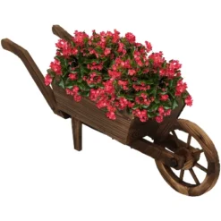 Sunnydaze Decor Sunnydaze Wooden Decorative Wheelbarrow Planter For Patio, Lawn And Garden - 35" L X 10" W X 11" - Brown -Sunnydaze Decor GUEST 917935f8 cdd8 49f2 a0dc 4888e6d0afcd