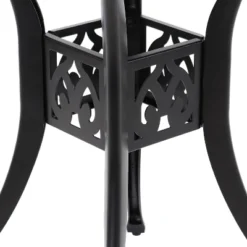 Sunnydaze Decor Sunnydaze 30.75" Round Sigonella Cast Aluminum Outdoor Patio Table, Black -Sunnydaze Decor GUEST 91c4e4aa 5e77 4aef bbf4 378dacdc1c80