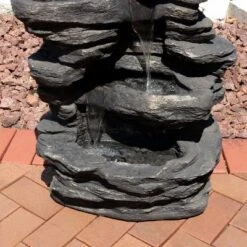 Sunnydaze Decor Sunnydaze 39"H Electric Polystone Rock Falls Waterfall Outdoor Water Fountain With LED Lights -Sunnydaze Decor GUEST 934fff8e a888 4414 9dfe c325ba5a9b95