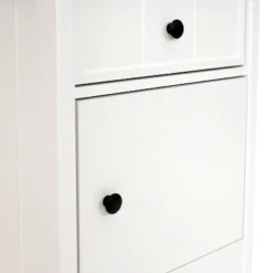 Sunnydaze Decor Sunnydaze Beadboard Nightstand Side Table With Drawer And Cabinet - 23.75" H - White -Sunnydaze Decor GUEST 952d24a0 0937 4118 932d a5c859d4695e