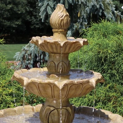 Sunnydaze Decor Sunnydaze 46"H Electric Polystone 3-Tier Classic Tulip Outdoor Water Fountain 9 Sunnydaze Decor Sunnydaze 46"H Electric Polystone 3-Tier Classic Tulip Outdoor Water Fountain - Image 7