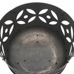 Sunnydaze Decor Sunnydaze Outdoor Camping Or Backyard Cast Iron Retro Round Fire Pit Bowl With Handles And Spark Screen - 26" - Black -Sunnydaze Decor GUEST 9664df97 8daa 4794 831d d93c6c1a1a6d