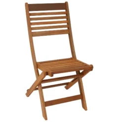 Sunnydaze Decor Sunnydaze Outdoor Meranti Wood With Teak Oil Finish Wooden Folding Patio Bistro Chairs Set - Brown - 2pk -Sunnydaze Decor GUEST 96784fd2 7ce8 454b 830f a17a1d80ea14