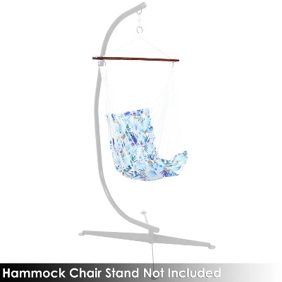 Sunnydaze Decor Sunnydaze Hanging Hammock Chair Swing With Spreader Bar And Padded Back For Backyard And Patio - 300 Lb Weight Capacity - Parrot Print 9 Sunnydaze Decor Sunnydaze Hanging Hammock Chair Swing With Spreader Bar And Padded Back For Backyard And Patio - 300 Lb Weight Capacity - Parrot Print - Image 7