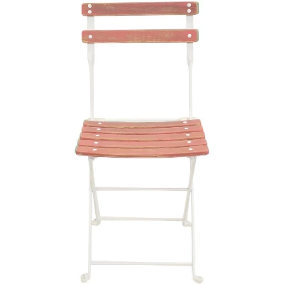 Sunnydaze Decor Sunnydaze Indoor/Outdoor Patio Or Dining Classic Cafe Chestnut Wooden Folding Bistro Chair - Antique Pink - 4pk 9 Sunnydaze Decor Sunnydaze Indoor/Outdoor Patio Or Dining Classic Cafe Chestnut Wooden Folding Bistro Chair - Antique Pink - 4pk - Image 7
