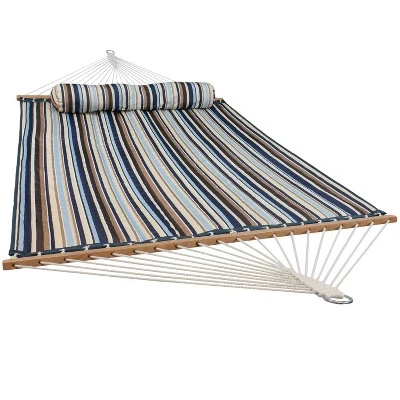Sunnydaze Decor Sunnydaze Two-Person Quilted Fabric Hammock With Spreader Bars - 450 Lb Weight Capacity 13 Sunnydaze Decor Sunnydaze Two-Person Quilted Fabric Hammock With Spreader Bars - 450 Lb Weight Capacity - Image 11