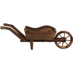 Sunnydaze Decor Sunnydaze Wooden Decorative Wheelbarrow Planter For Patio, Lawn And Garden - 35" L X 10" W X 11" - Brown -Sunnydaze Decor GUEST 9b74e370 3e85 4e65 b651 e3347b06a9f8