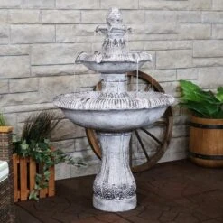 Sunnydaze Decor Sunnydaze 50"H Electric Fiberglass Reinforced Concrete 3-Tier Mediterranean-Inspired Outdoor Water Fountain -Sunnydaze Decor GUEST 9cc8c1c6 53e6 49b0 aa56 ee949b5d2315