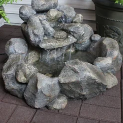 Sunnydaze Decor Sunnydaze 18"H Electric Resin Rocky Ravine Waterfall Outdoor Water Fountain -Sunnydaze Decor GUEST 9cdee5f4 6b2d 4796 8e29 f773a07d1d64