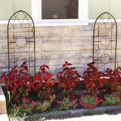 Sunnydaze Decor Sunnydaze 2-Piece Arched Climbing Plants Wall Trellis With Flower Pot Supports 3 Sunnydaze Decor Sunnydaze 2-Piece Arched Climbing Plants Wall Trellis With Flower Pot Supports