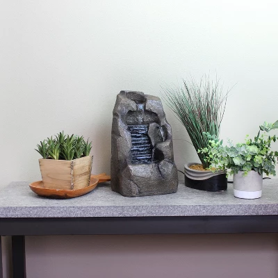 Sunnydaze Decor Sunnydaze Indoor Home Office Decorative Resin Stony Rock Waterfall Tabletop Water Fountain - 11" - Gray 9 Sunnydaze Decor Sunnydaze Indoor Home Office Decorative Resin Stony Rock Waterfall Tabletop Water Fountain - 11" - Gray - Image 7