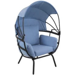Sunnydaze Decor Sunnydaze Modern Luxury Patio Lounge Chair With Retractable Shade - Powder-Coated Aluminum Frame With Polyester Cushions And Canopy -Sunnydaze Decor GUEST 9d9ebc6f 019f 4b70 bf8a 24c65515c8e5
