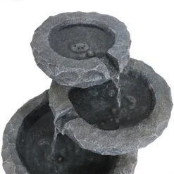Sunnydaze Decor Sunnydaze Outdoor 3-Tier Chiseled Basin Solar Powered Water Fountain With Battery Backup And Submersible Pump - 22" -Sunnydaze Decor GUEST 9e594a4e f105 4978 8910 246b425801bf