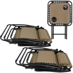 Sunnydaze Decor Sunnydaze Outdoor Fade-Resistant Zero Gravity Chairs With Patio Table, Cup Holders, And Pillows - 2-Pack