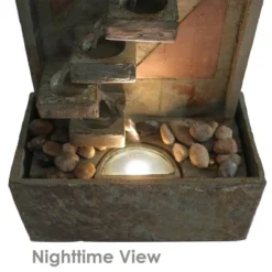 Sunnydaze Decor Sunnydaze 48"H Electric Natural Slate And Copper Accents Descending Staircase Outdoor Water Fountain With LED Light 11 Sunnydaze Decor Sunnydaze 48"H Electric Natural Slate And Copper Accents Descending Staircase Outdoor Water Fountain With LED Light -Sunnydaze Decor GUEST 9f019791 3fc1 4720 8763 6bedb71164f5