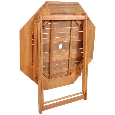 Sunnydaze Decor Sunnydaze Outdoor Meranti Wood With Teak Oil Finish Folding Octagon Patio Dining Table - 35" - Brown 8 Sunnydaze Decor Sunnydaze Outdoor Meranti Wood With Teak Oil Finish Folding Octagon Patio Dining Table - 35" - Brown - Image 6