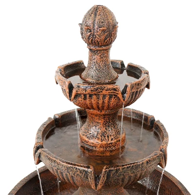 Sunnydaze Decor Sunnydaze 43"H Electric Fiberglass And Resin 3-Tier Flower Blossom Outdoor Water Fountain 4 Sunnydaze Decor Sunnydaze 43"H Electric Fiberglass And Resin 3-Tier Flower Blossom Outdoor Water Fountain - Image 2