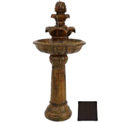 Sunnydaze Decor Sunnydaze Outdoor Solar Powered Ornate Elegance Tiered Water Fountain With Battery Backup And LED Light - 41" -Sunnydaze Decor GUEST a43a94c8 9851 4556 8fd7 28b45bea22c0